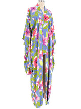 Floral Printed Maxi Kimono Jacket arcadeshops.com