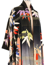 Handpainted Crane Motif Kimono Jacket arcadeshops.com