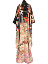 Handpainted Crane Motif Kimono Jacket arcadeshops.com