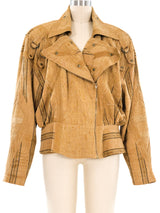 Ribbon Striped Biker Jacket Jacket arcadeshops.com