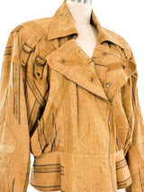 Ribbon Striped Biker Jacket Jacket arcadeshops.com