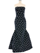 Oscar de la Renta Polka Dot Taffeta Gown Dress arcadeshops.com