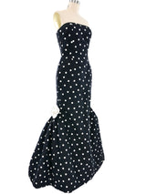 Oscar de la Renta Polka Dot Taffeta Gown Dress arcadeshops.com