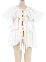 Dries Van Noten Tie Front Ruffle Top Top arcadeshops.com