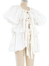 Dries Van Noten Tie Front Ruffle Top Top arcadeshops.com