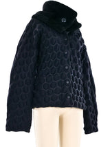 Issey Miyake Faux Fur Trimmed Egg Crate Jacket Jacket arcadeshops.com