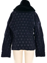Issey Miyake Faux Fur Trimmed Egg Crate Jacket Jacket arcadeshops.com