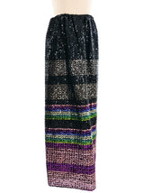 Sequin Striped Maxi Skirt Bottom arcadeshops.com