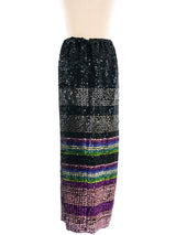 Sequin Striped Maxi Skirt Bottom arcadeshops.com