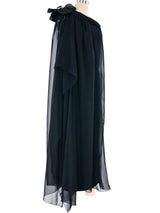 Galanos Floral Applique One Shoulder Gown Dress arcadeshops.com