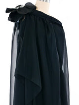 Galanos Floral Applique One Shoulder Gown Dress arcadeshops.com