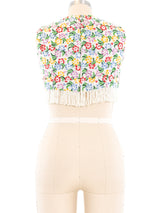 1960's Beaded Embroidered Tank Top Top arcadeshops.com