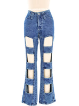 1990's Windowpane Jeans Bottom arcadeshops.com