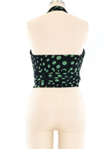 1990's Nicole Miller Silk Polka Dot Wrap Halter Top Top arcadeshops.com