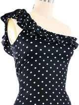 Bill Blass One Shoulder Polka Dot Swimsuit Top arcadeshops.com