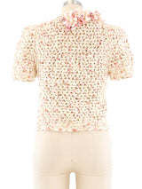 Ribbon Knit Short Sleeve Cardigan Top arcadeshops.com