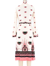 1960's Italian Printed Jersey Dress Dress arcadeshops.com