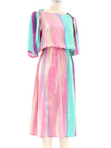 Tie Dye Printed Silk Dress Dress arcadeshops.com