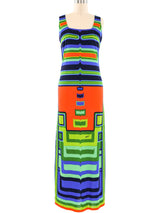 Op Art Printed Jersey Maxi Dress Dress arcadeshops.com