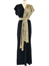 Yves Saint Laurent Metallic Draped Gown Dress arcadeshops.com