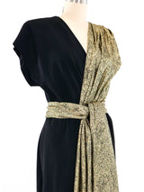 Yves Saint Laurent Metallic Draped Gown Dress arcadeshops.com