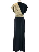 Yves Saint Laurent Metallic Draped Gown Dress arcadeshops.com