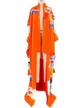 Floral and Crane Motif Embroidered Wedding Kimono Jacket arcadeshops.com