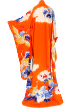 Floral and Crane Motif Embroidered Wedding Kimono Jacket arcadeshops.com