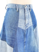 Patchwork Denim Midi Skirt Bottom arcadeshops.com