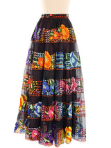 Hand Embroidered Mexican Net Skirt Bottom arcadeshops.com