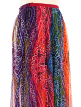 Scarf Printed Maxi Wrap Skirt Bottom arcadeshops.com