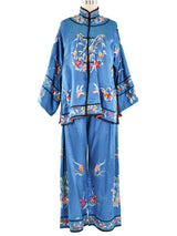 Embroidered Silk Chinese Pajamas Suit arcadeshops.com