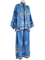 Embroidered Silk Chinese Pajamas Suit arcadeshops.com