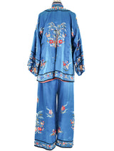 Embroidered Silk Chinese Pajamas Suit arcadeshops.com