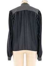 Adolfo Stripe Printed Blouse Top arcadeshops.com