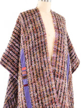 Fringe Tweed Knit Poncho Outerwear arcadeshops.com