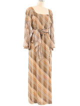 Pauline Trigere Lurex Threaded Chiffon Dress Dress arcadeshops.com