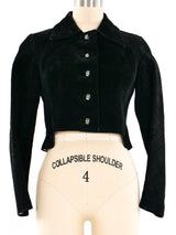 Gucci Cropped Suede Jacket Jacket arcadeshops.com