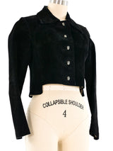 Gucci Cropped Suede Jacket Jacket arcadeshops.com