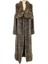 Yohji Yamamoto Faux Fur Trimmed Coat Outerwear arcadeshops.com