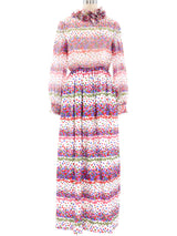 Mollie Parnis Floral Printed Maxi Dress Dress arcadeshops.com