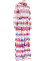 Mollie Parnis Floral Printed Maxi Dress Dress arcadeshops.com