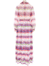 Mollie Parnis Floral Printed Maxi Dress Dress arcadeshops.com