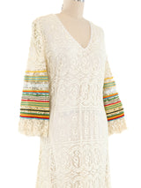 Giorgio di Sant'Angelo Rainbow Trimmed Lace Dress Dress arcadeshops.com