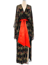 1968 Zandra Rhodes Lipstick Printed Silk Caftan Dress arcadeshops.com
