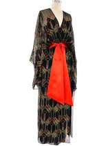 1968 Zandra Rhodes Lipstick Printed Silk Caftan Dress arcadeshops.com