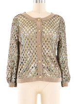Chanel Sequined Knit Cardigan Jacket arcadeshops.com