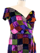 Michael Casey Beaded Checkered Velvet Dress Dress arcadeshops.com