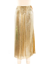 Ferrara Gold Metal Mesh Maxi Skirt Bottom arcadeshops.com