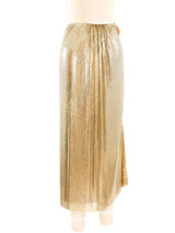 Ferrara Gold Metal Mesh Maxi Skirt Bottom arcadeshops.com